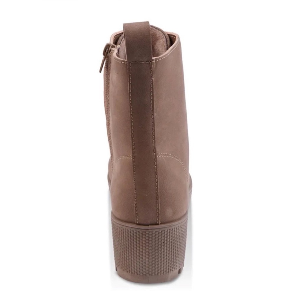 Brown Platform Combat Boots - Picture 3 of 3